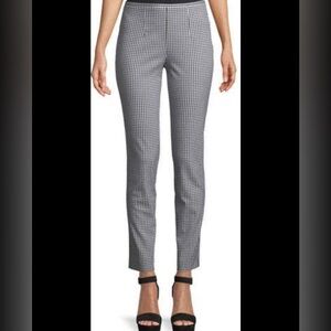 Michael Kors Womens Size Large Pull On Checkered Gingham Print Pants Blue White